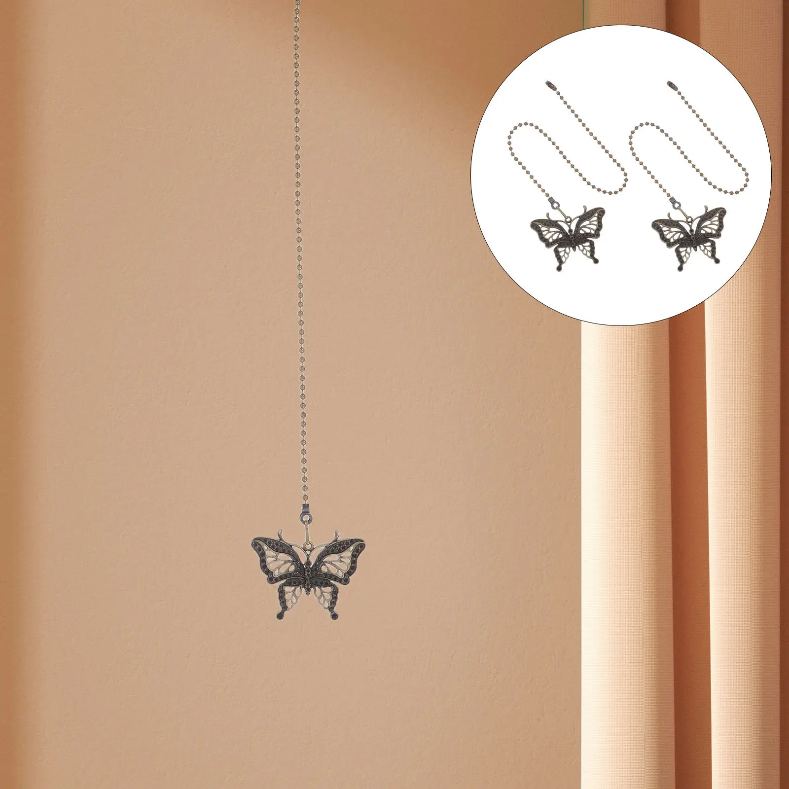 

2 шт. винтажные цепочки-удлинители для потолочного вентилятора в форме бабочки, декоративные подвески из сплава, удлинители для светильников