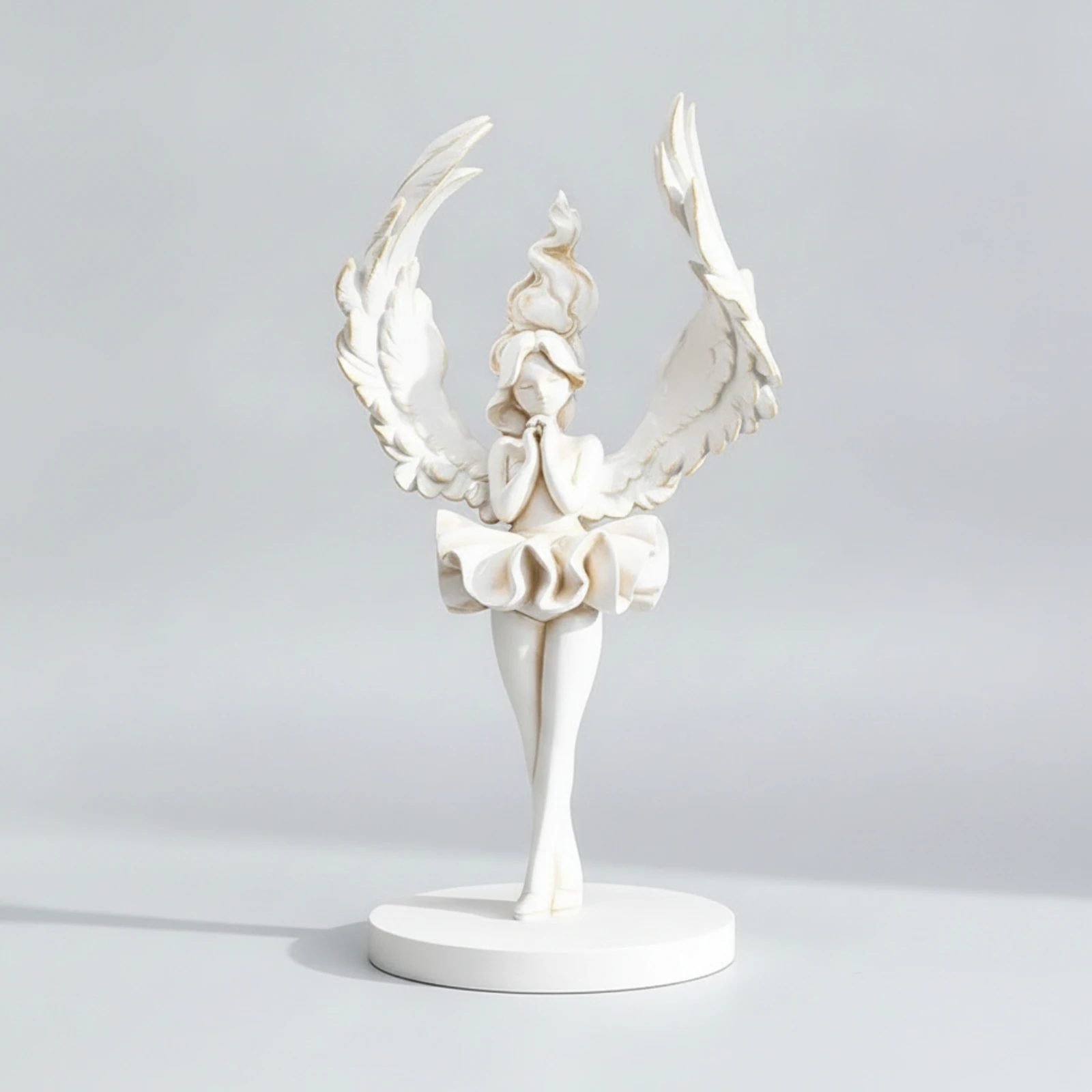 Angel Figurine Slim Praying Angel Statue Girl Statue Sculpted Elegant for Living Room, Shelf view 2
