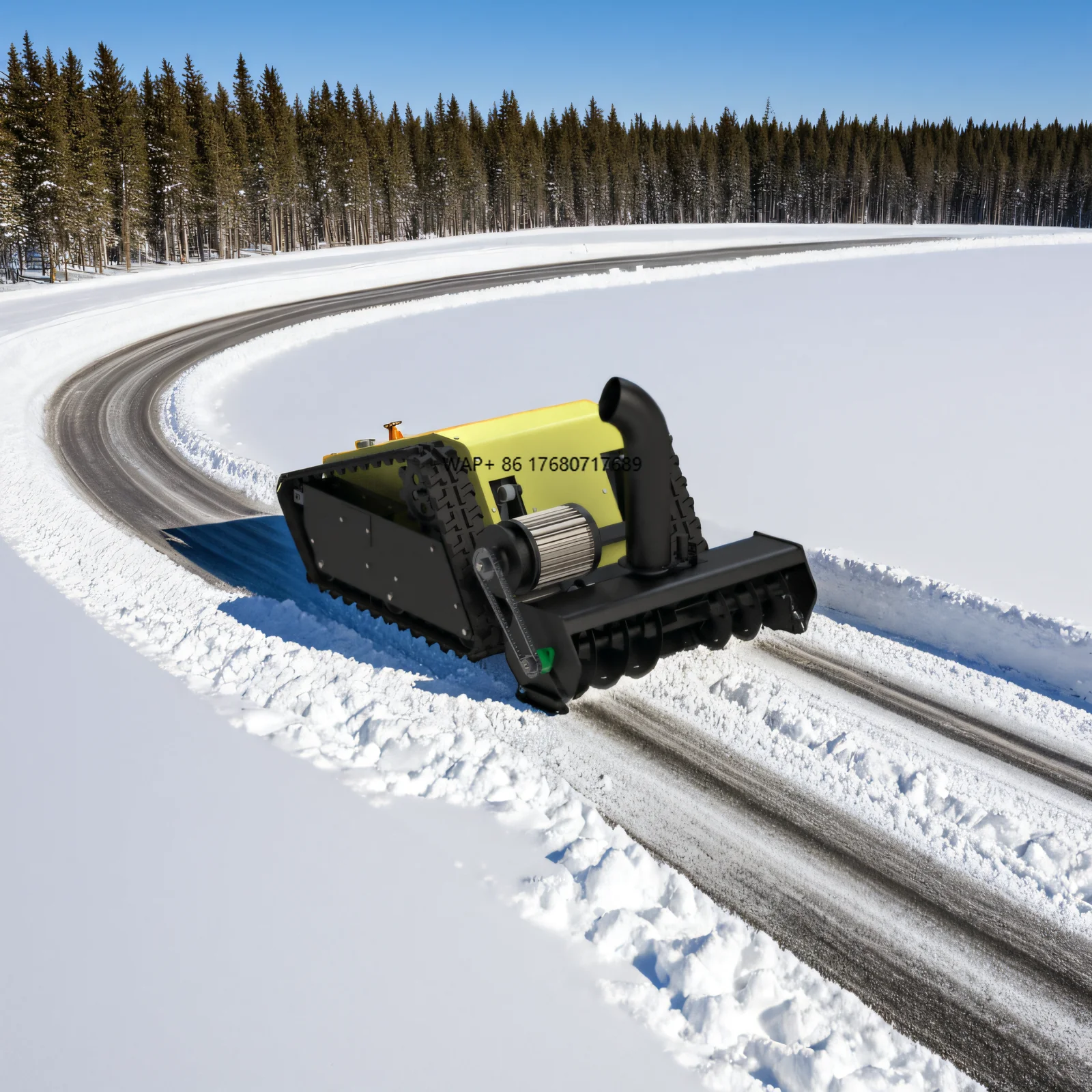 Remote Control Snowplow Multi-Purpose Electric Snow Blower Robot Snow Blower Rubber Track Snowplow Removal Equipment