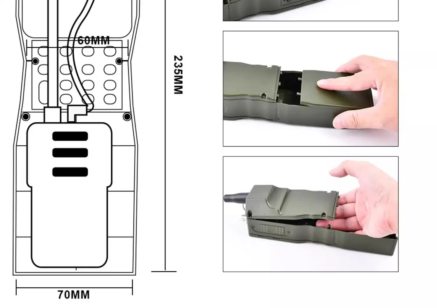 Taktisches Militär-Softair-Armee-Funkgerät PRC 152 / PRC 148 Dummy-Funkgerätgehäuse Antennenpaket Walkie-Talkie Interphone Modell Cosplay – Detail 3