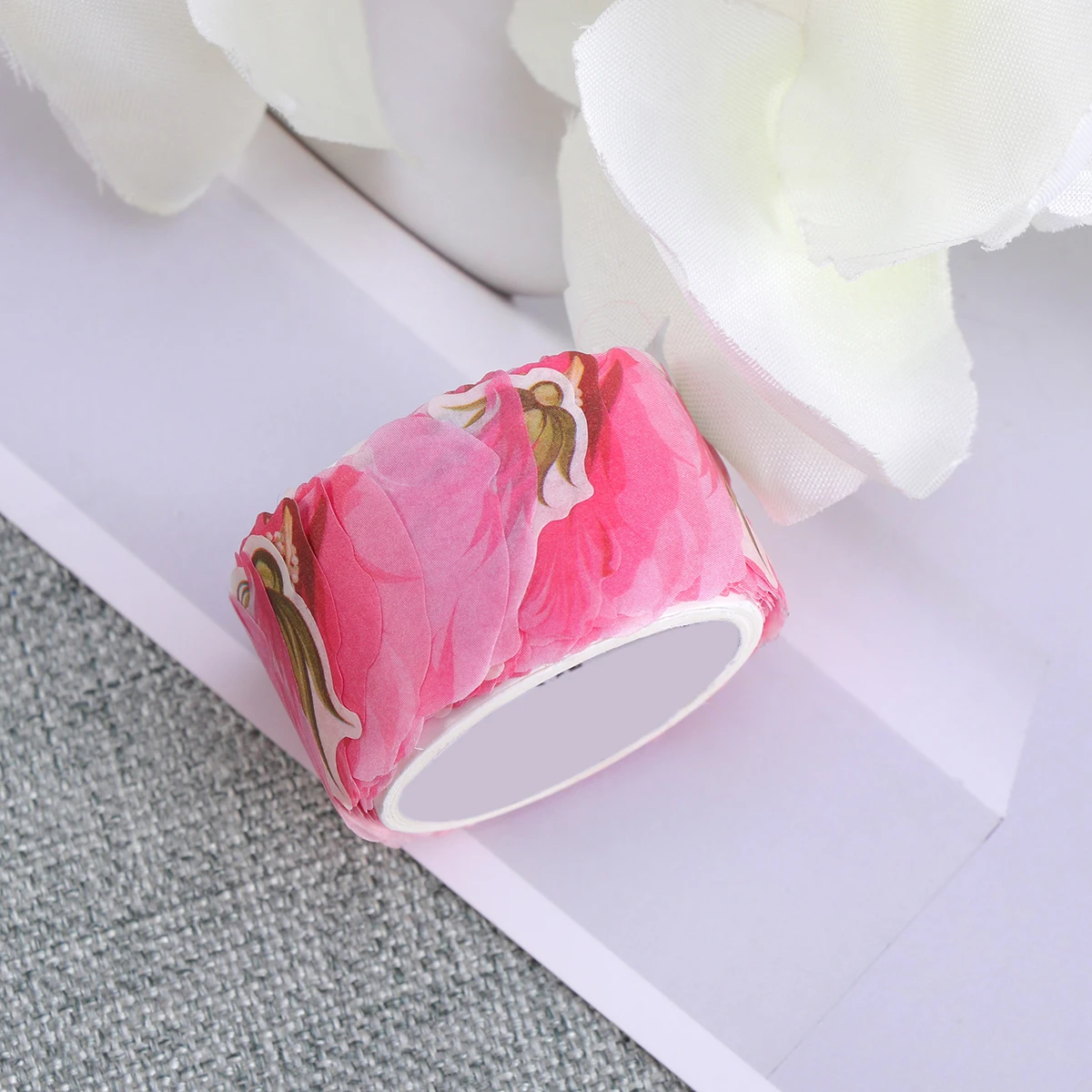 

Petal Washi Masking Tape Hand Torn Seamless Stickers Decorative Sticky Paper Tapes for Scrapbook DIY Diary Gift Wrapping (Peony)