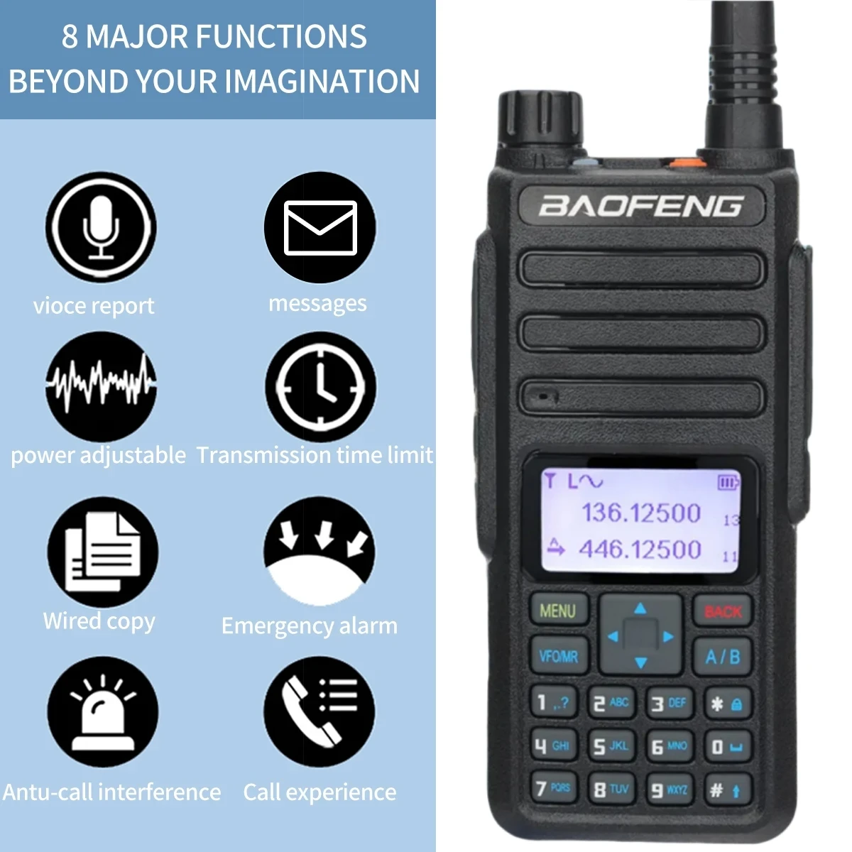 Dmr Digital Radio Baofeng Dr-1801Uv Easily Programmable Radio 5Km Talk Range Compatible With Analog Walkie-Talkies For Outdoor