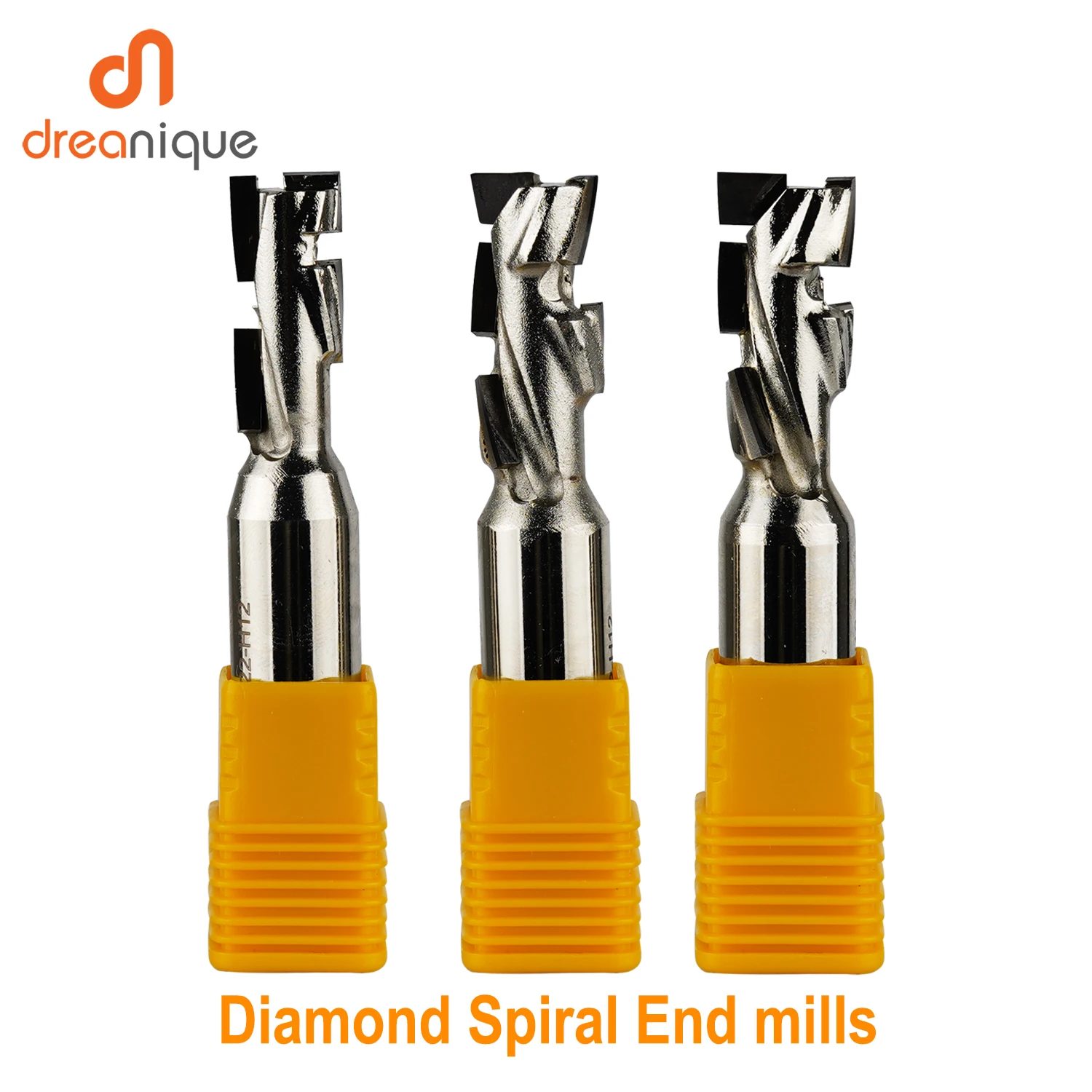 

Dreanique, 1 шт., поликристаллическая концевая фреза для печатных плат с алмазным наконечником, хвостовик 12–12,7 мм, 1 + 1 флейта, сжатие вверх/вниз, направление R/H