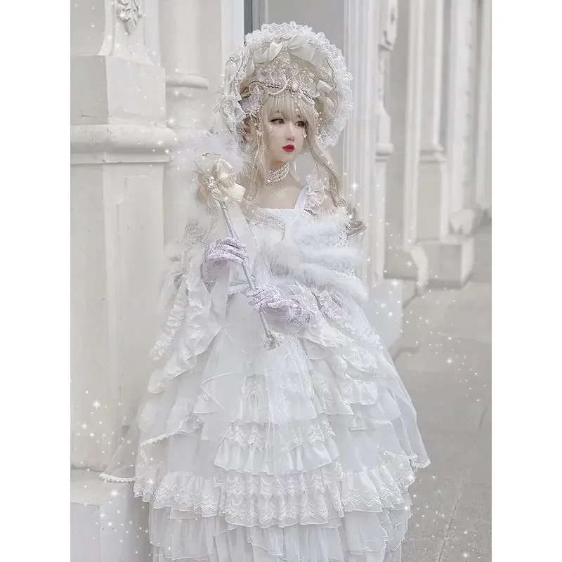 MAGOGO splendida principessa festa di nozze Lolita vestito Kawaii fiocco pizzo Lolita JSK vestito fata elegante dolce Maxi abiti per le donne