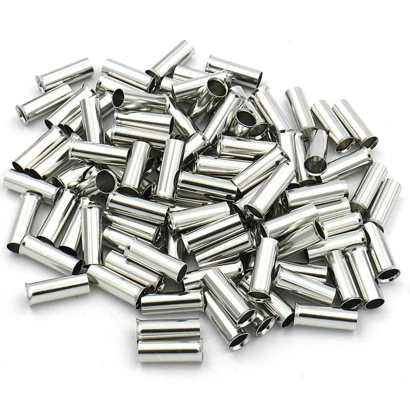 

100PCS EN Series Non-Insulated Cord End Electrical Terminal Connector - Tinned Red Copper Ferrule Crimp terminal for 22-10 AWG