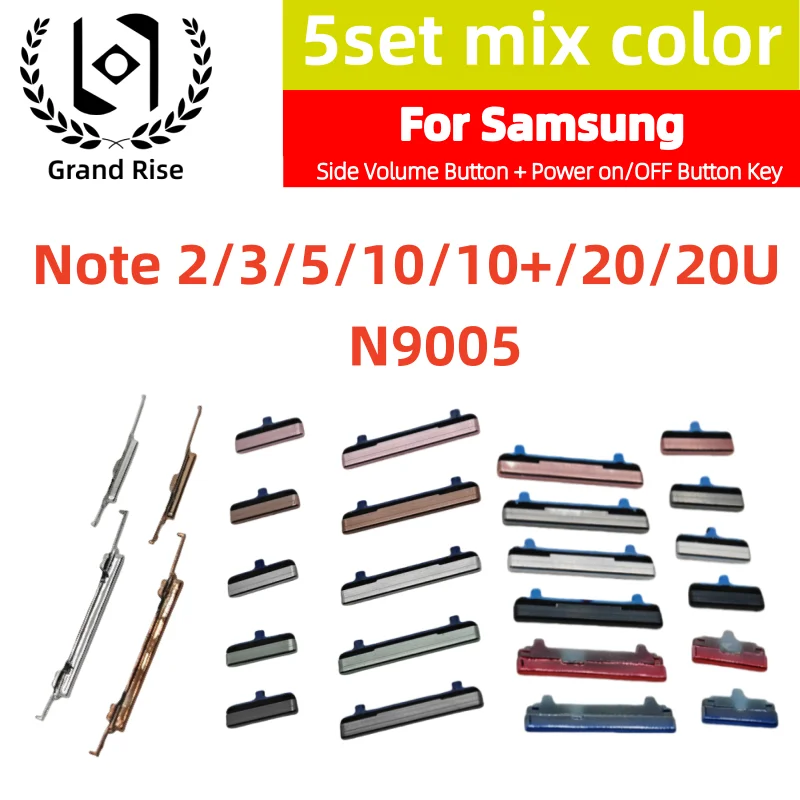 

Replacement Power On Off Side Key Button+Volume Up Down Side Button For Samsung Note 2 3 5 9 10 Plus N20 U N9005 Volume Key Part