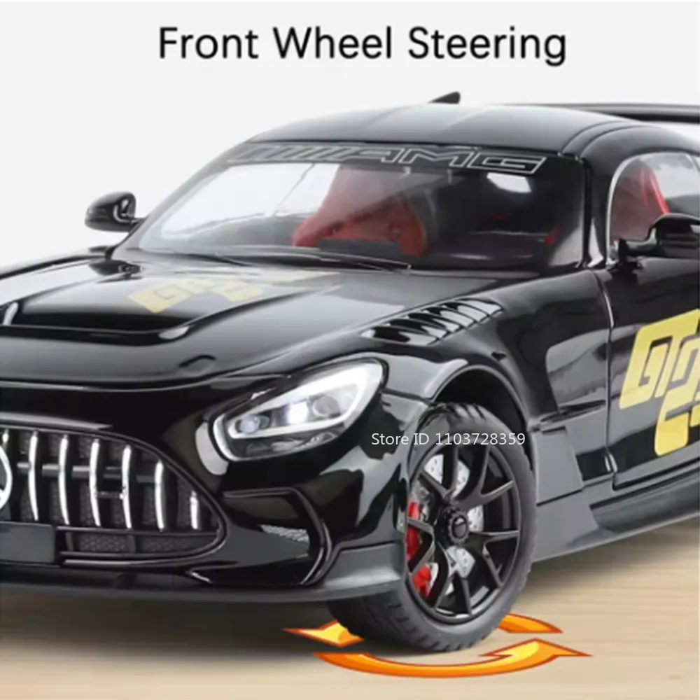 1:24 스케일 GT 스포츠카 모델 장난감 합금 다이캐스트 E300eL 미니어처 장난감 자동차 소리와 빛 풀백 도어 오픈 어린이 선물용