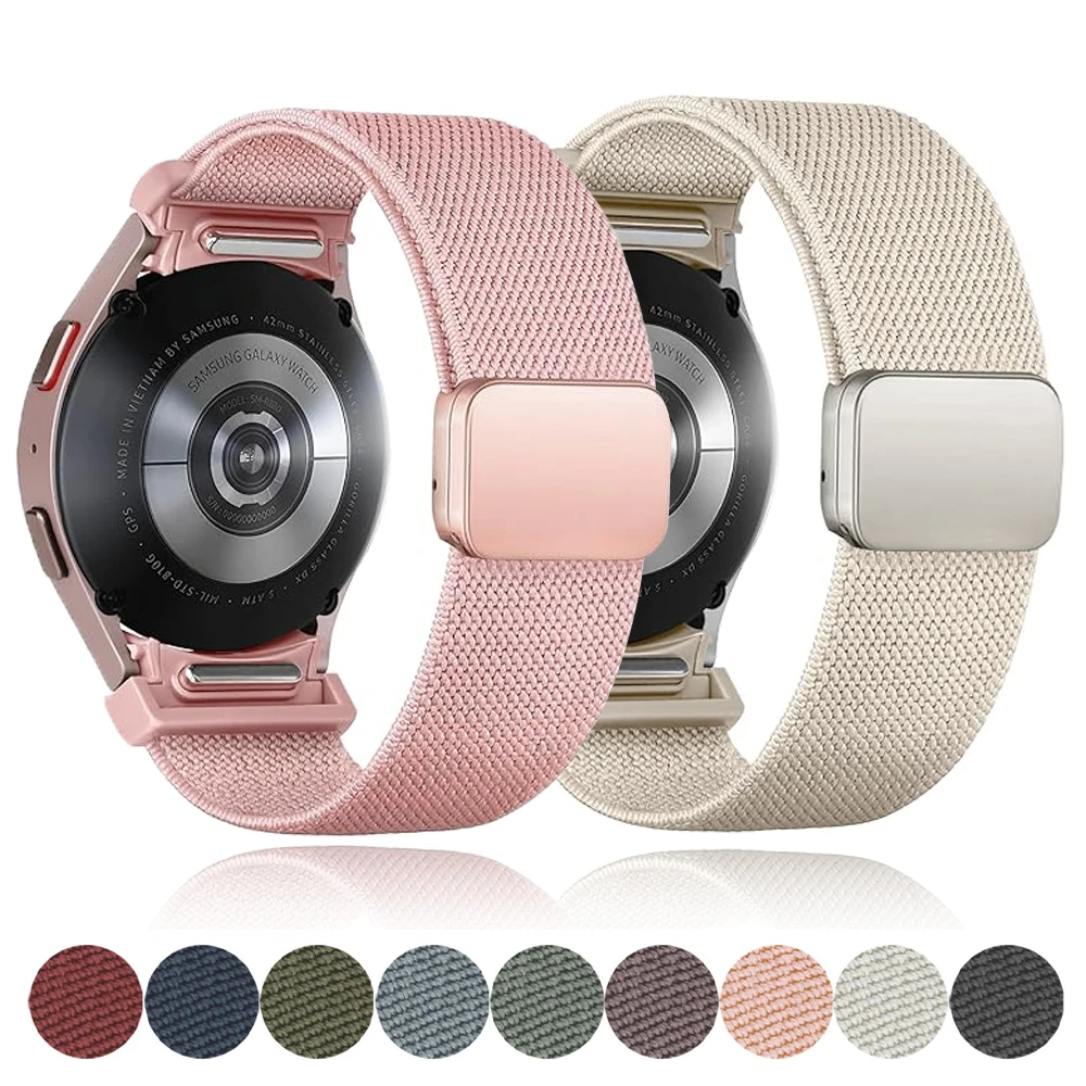 No Gaps Band For Samsung Galaxy Watch 6 classic/4/5 Pro 47mm 43mm 44mm 40mm Nylon Magnetic correa bracelet Galaxy watch 6 Strap