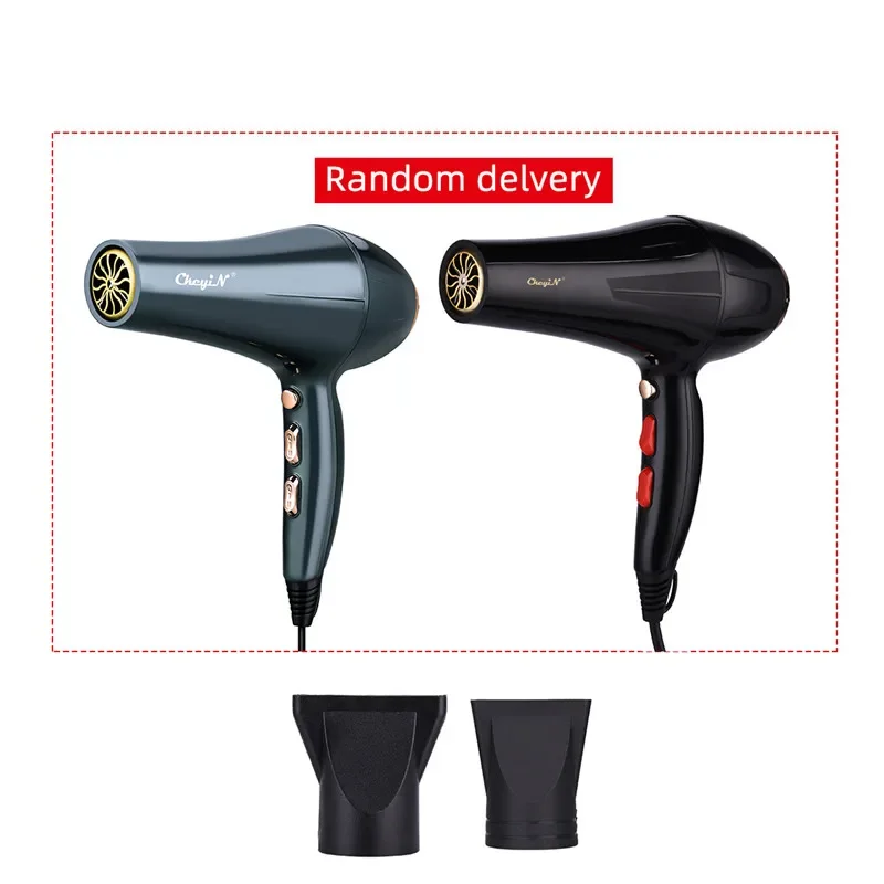 Sèche-cheveux professionnel à anions lumineux bleu 2200 W - 2 vitesses, 3 réglages de chaleur - Sèche-cheveux coiffant en salon