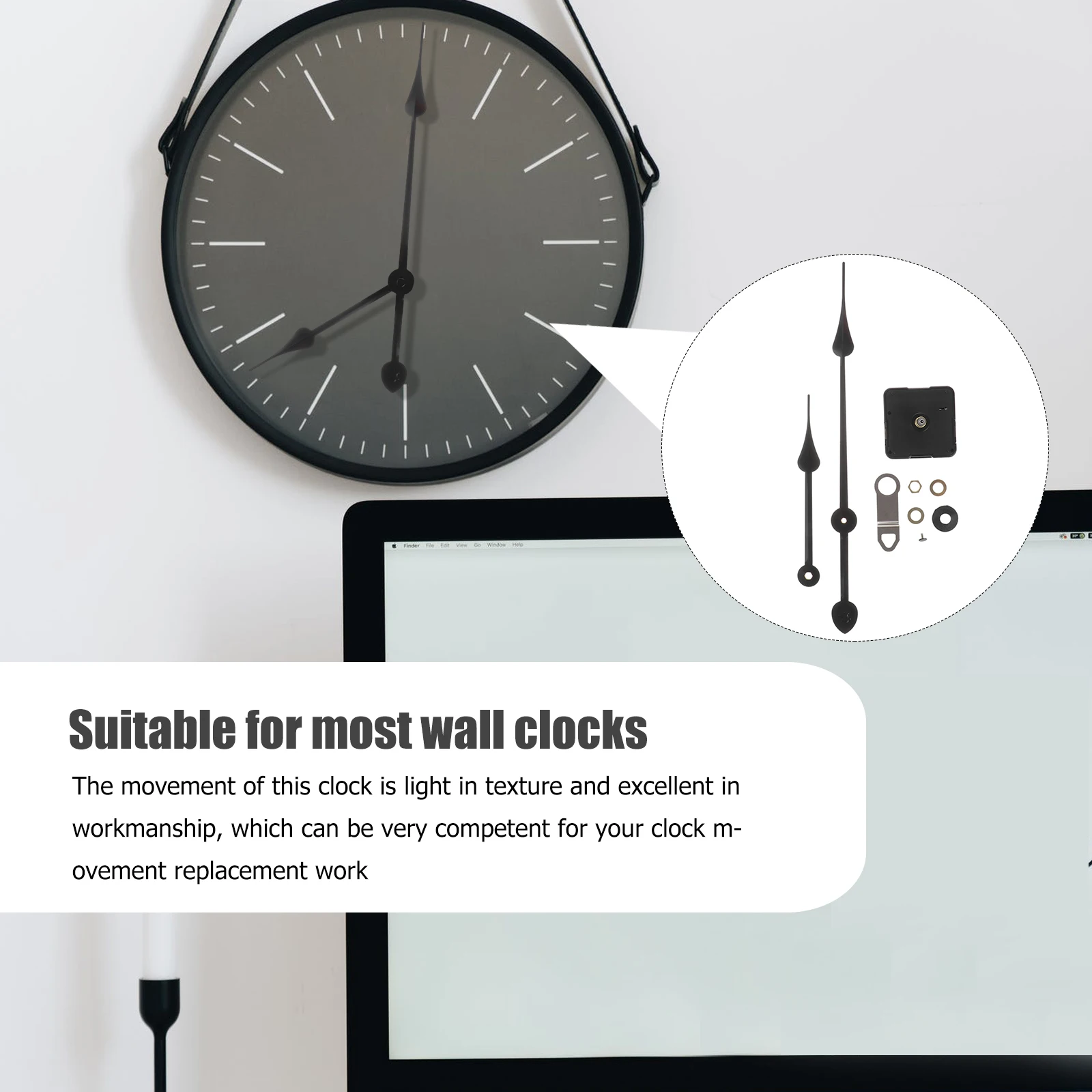 

1Set Premium Clock Movement Set Elegant and Generous Home Clock Accessory for Different Styles Long Shaft Mechanism