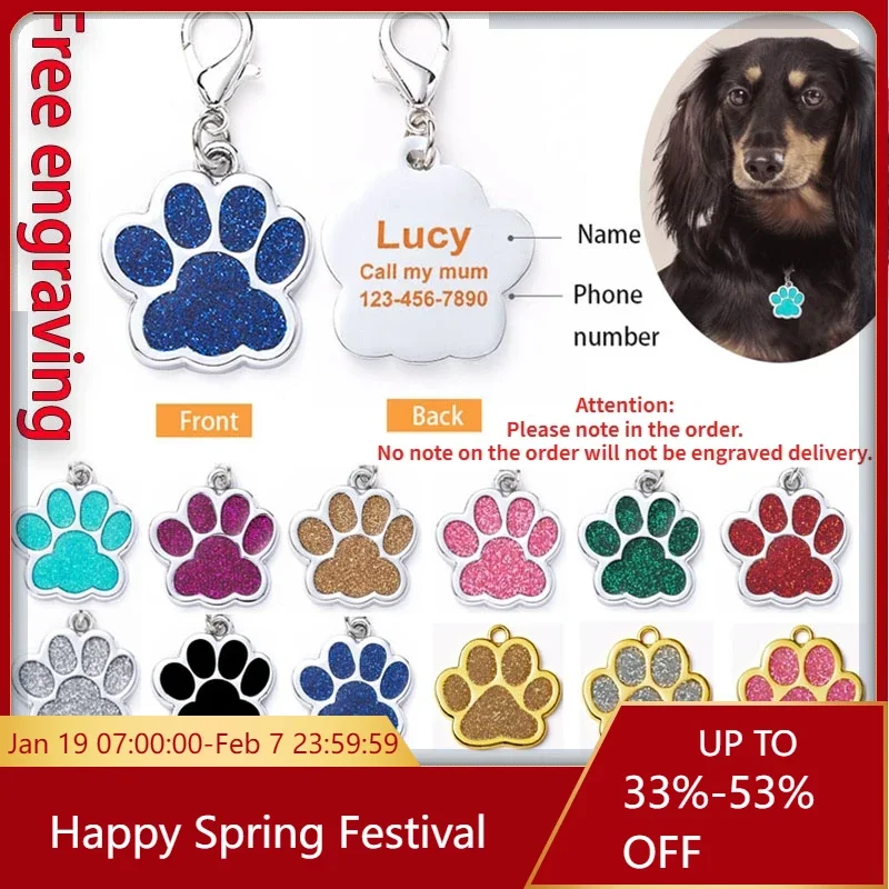 Personalized Pet Engraving ID Name Tag Dog Anti-lost Custom Collar Leash Accessories Cat ID Phone Tag Pendant Puppy Decorations