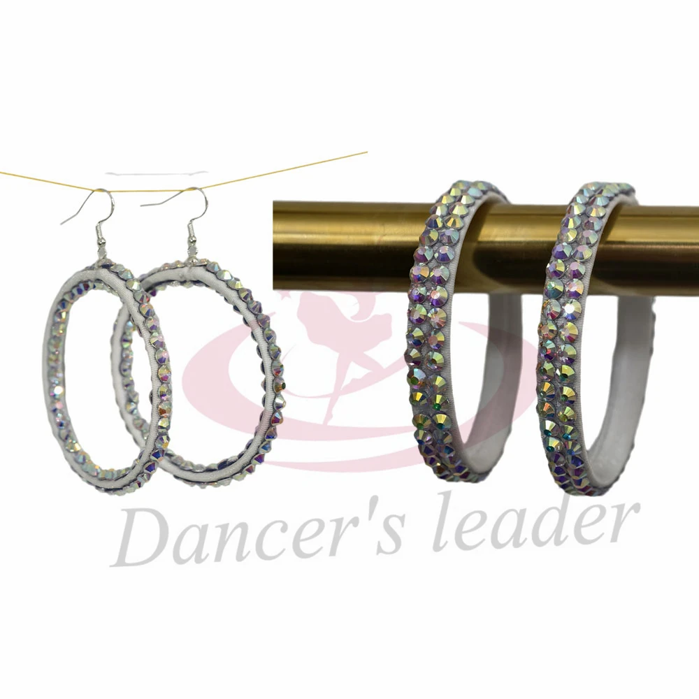Lateinischer Tanz, Diamant-Ohrringe, Armband, nationaler Standard, Tanz, Wettbewerb, Performance-Schmuckset für Erwachsene und Kinder