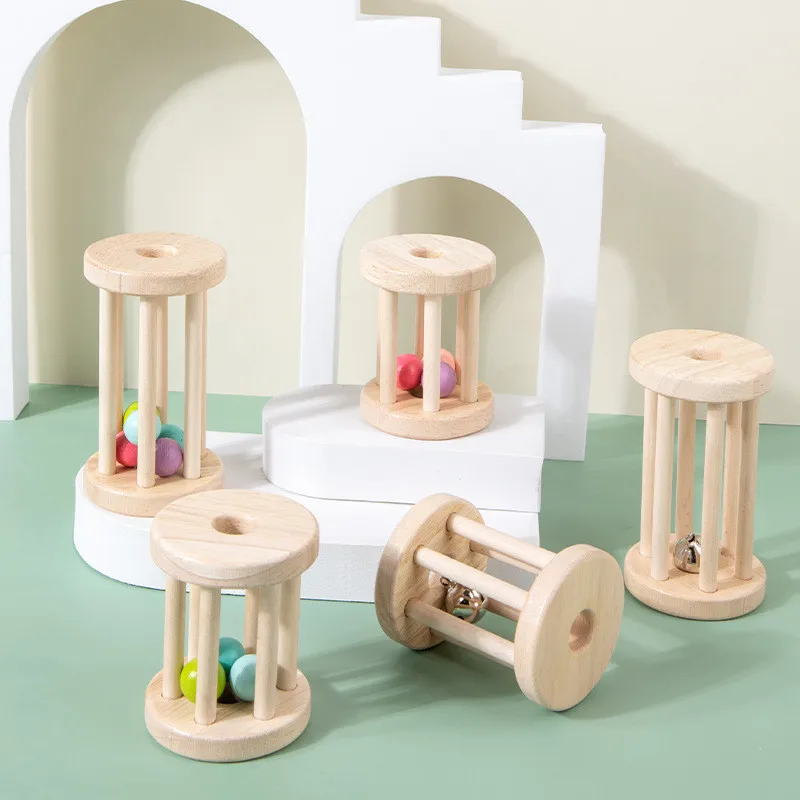 Jouet musical Montessori pour bébé, cloche à bois roulante, clochette pour bébé, développement précoce, hochets sonores pour bébé, jouets musicaux pour tout-petits