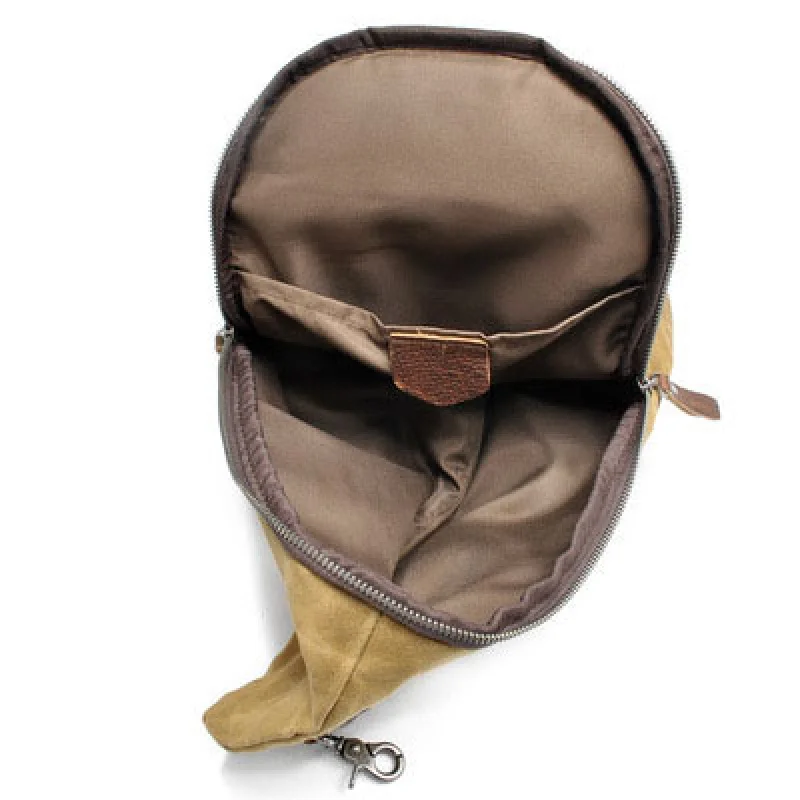 New waterproof batik fabric backpack, vintage chest bag, men's canvas shoulder bag, casual dumpling-shaped backpack - view 3