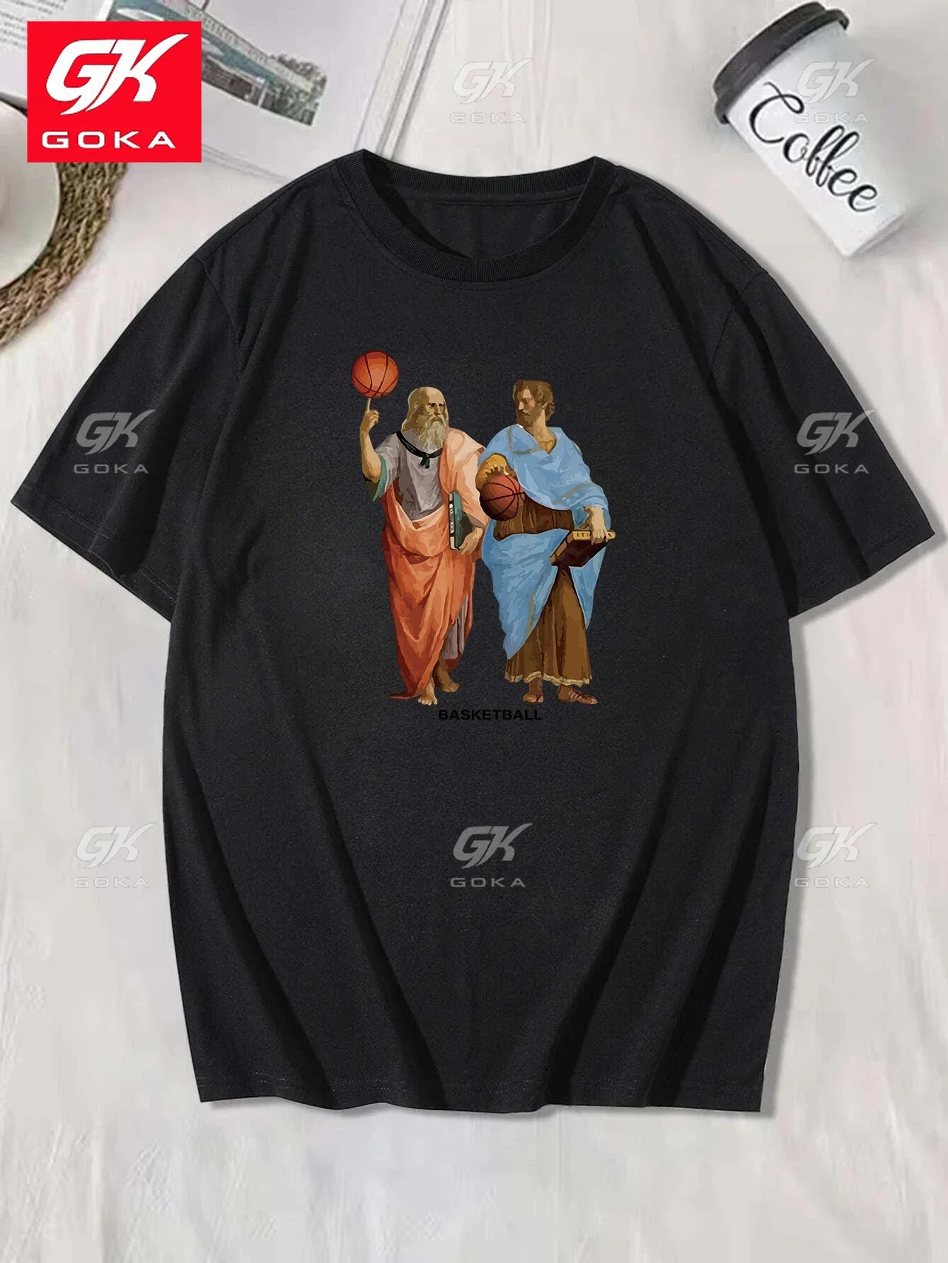 Funny Old Man Playing Basketball Print Cotton T Shirt Crew Neck Short Sleeve Graphic Tops  Men's Summer Clothes Men Outfi Tees