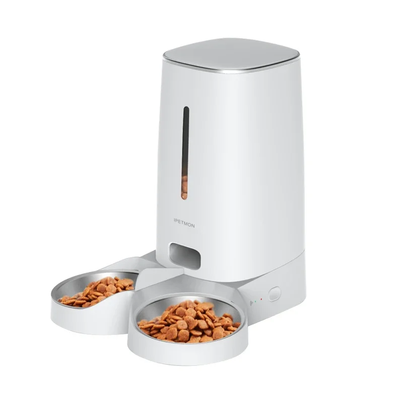 

z OEM 4L Smart Pet Feeder Double Bowl Automatic Pet Dog Cat Food Dispenser Tuya App Wifi Remote Control