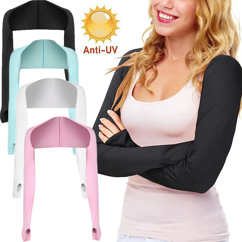 Manicotti estivi per esterni Raffreddamento Sport Maniche lunghe Protezione solare UV Copertura per le mani Raffreddamento Corsa Pesca Ciclismo Coprispalle Top