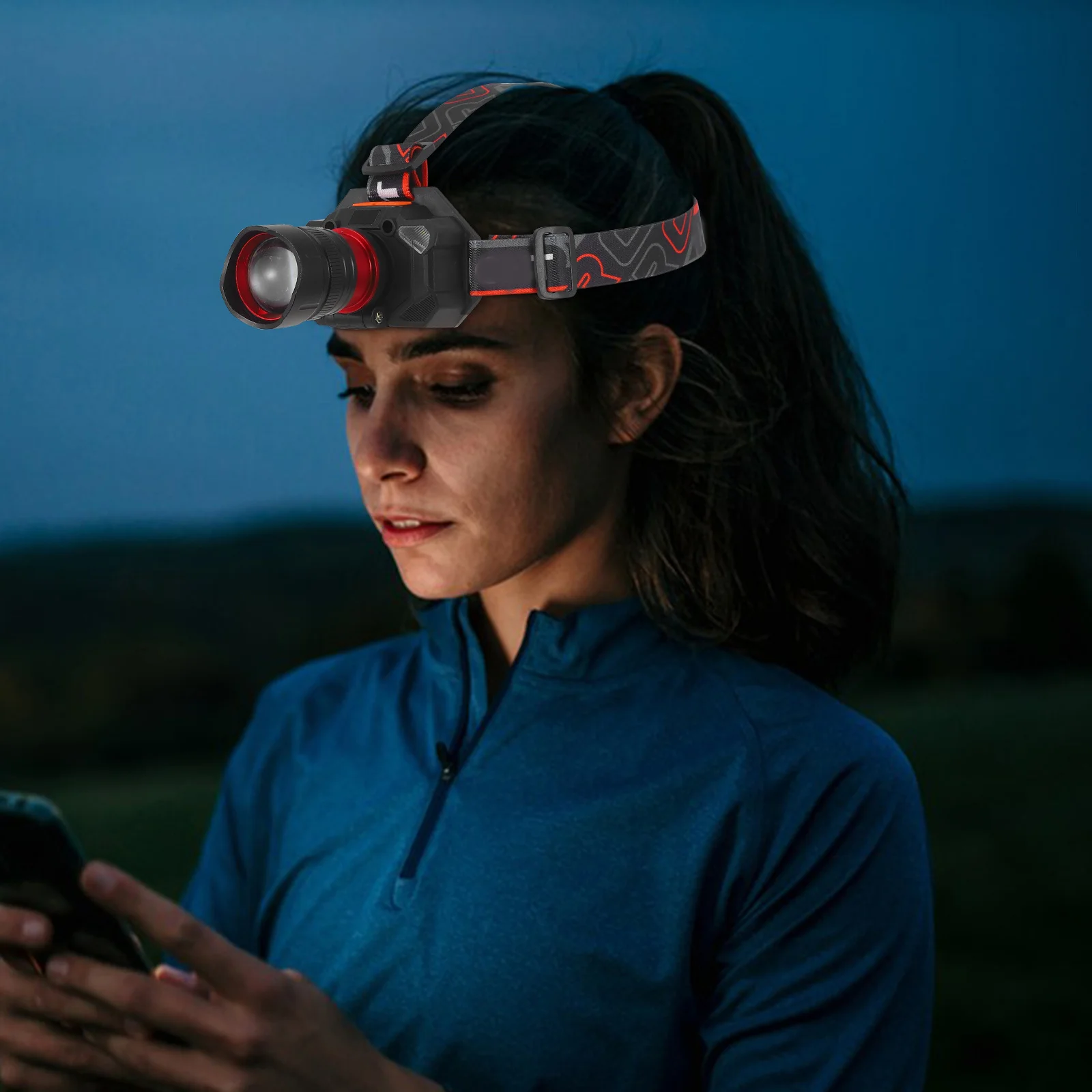 كشافات أمامية قابلة لإعادة الشحن مع شعاع عريض للتخييم وركوب الدراجات الليلية والجري والصيد والمغامرة الخارجية وإضاءة LED ساطعة للقبعة