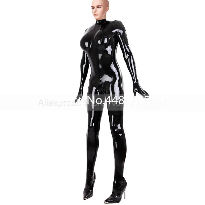 

Male Latex Catsuit Cross-dress Tight Transvestite Bodysuit with 3D Chest Attached Gloves Socks Custom Made