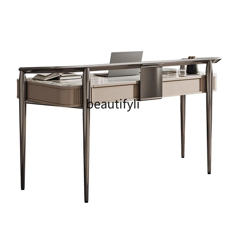 

Light luxury rock slab desk bedroom home simple modern computer desk designer consultation table