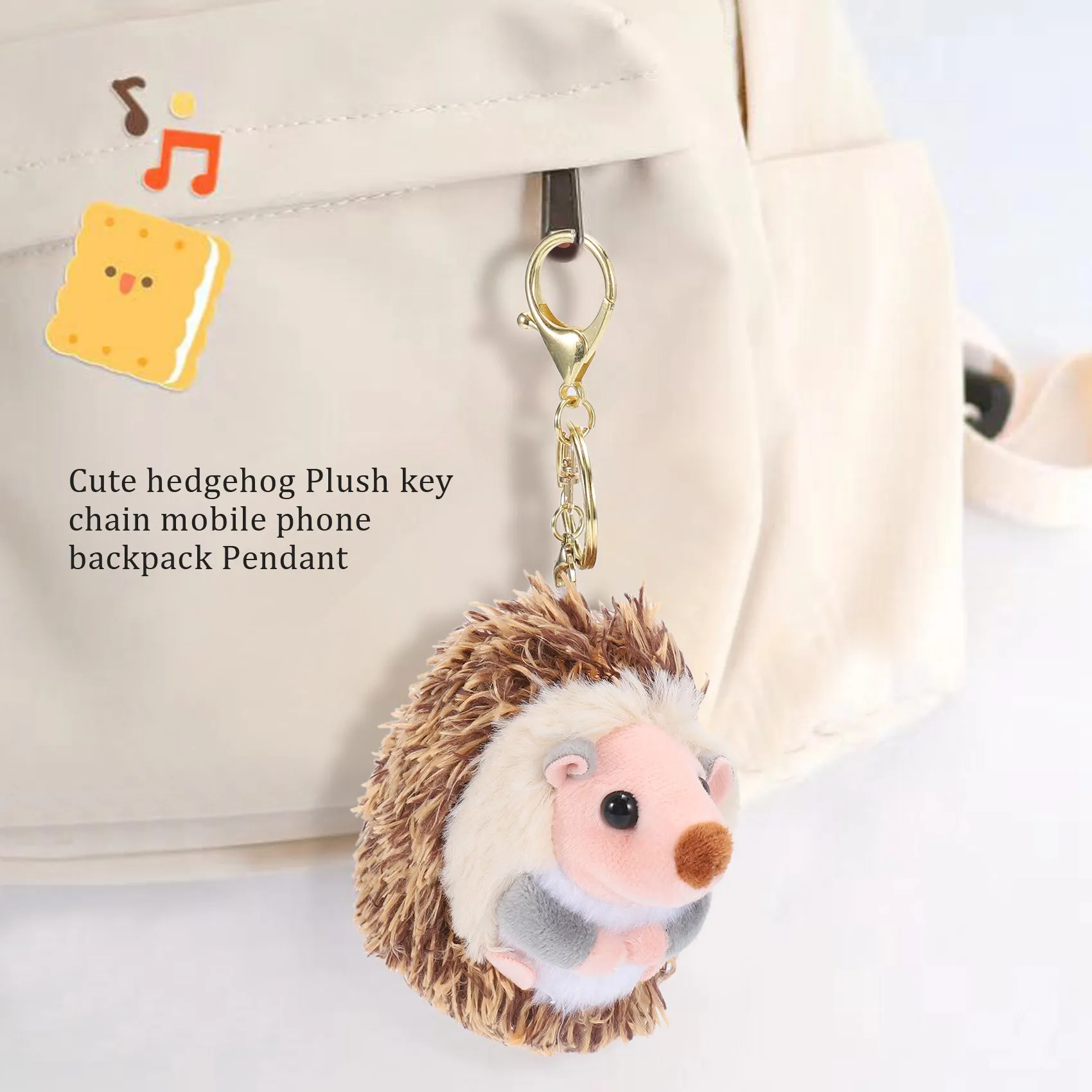 Cute Hedgehog Plush Keychain Mobile Phone Pendant Keyring Hedgehog Pompon Ring Pendant Plush Toy Brown Anime Fur Gifts