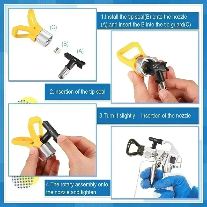 Imagem -04 - Wetool-ponta Reversível para Pulverizador de Pintura Airless Bicos de Pulverização Pontas de Pulverização 427 527 413 623 627 829 625