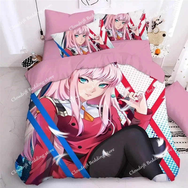 Darling In The Frank XX Bedding Sets Japan Anime Game Figure 3D Printed Duvet Cover Sets Twin Queen King Single Size Bedclothes 3