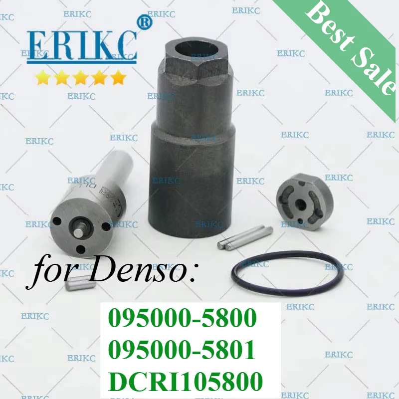 ERIKC 095000-5801 Injector Overhaul Repair Kits Nozzle DLLA153P884 Valve for Denso 095000-5800 9659325580 6C1Q-9K546-AC 1378432