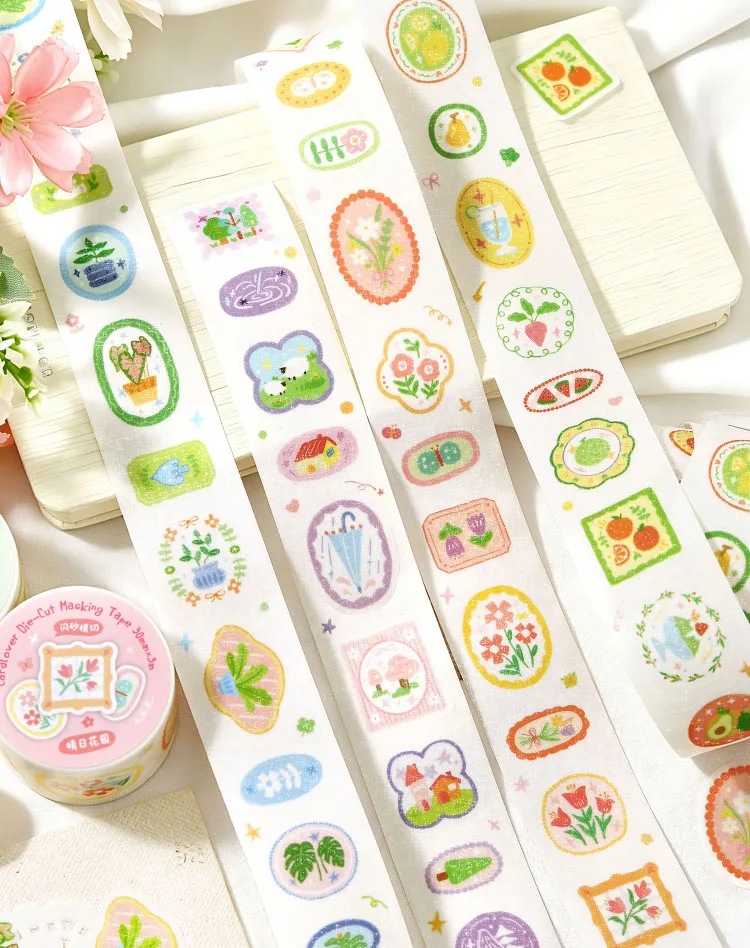 1–6 Rollen Washi-Tapes im frischen und süßen Stil, Scrapbooking-Aufkleber, Material, perfekt für Bastelarbeiten, DIY, Scrapbooking, Journaling-Zubehör – Detail 1