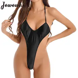 Extreme String Mini Micro Tanga Frauen Bademode One Piece Badeanzug Weibliche Badende Badeanzug Schwimmen Glänzend Backless Monokini