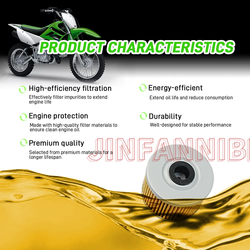 2 Packs Oil Filters Replacement Kit for Kawasaki KLX110L 2010-2021 2022 2023 2024 2025 #52010-1053