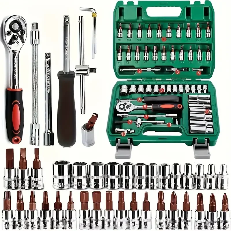 53 Pcs Toolbox Set Full Scene Portable Storage with Screwdriver with Wrench Car Emergency 2025 Hot Sale