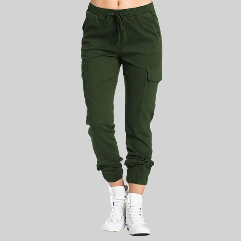 Large Size Solid Color Cargo Pants Women Casual Jogger Pants Women Sweatpants Ladies Trousers Oversize Joggers Pants Women S-4XL