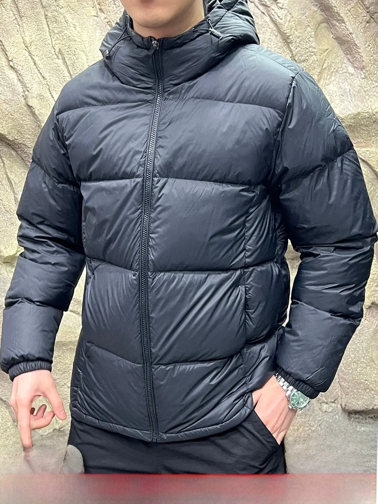 

High Loin Du down Jaet 330T ade Inner Anti-Drifting Warm Casual Sle Thiened Long Sve Zipper Closure