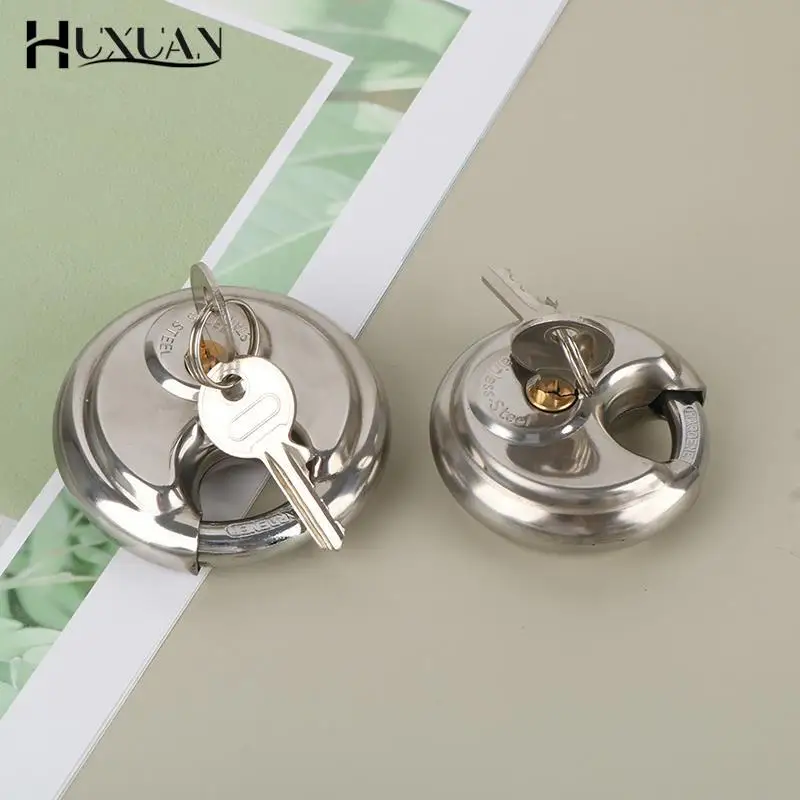 1PCS 60/70MM Cool Duty Stainless Steel Round Disc Storage Pad Lock Padlock Rustproof And Waterproof