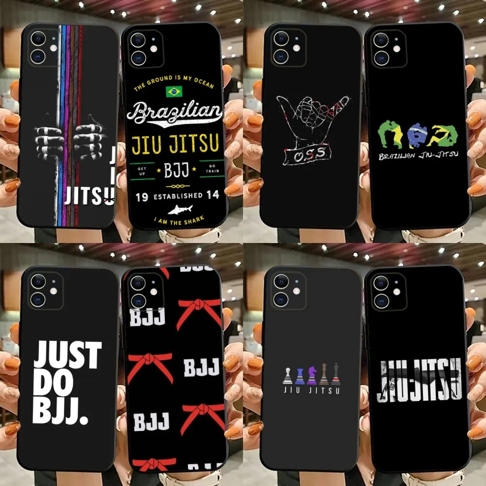 BJJ бразильский джиу джитсу OSS чехол для телефона для iPhone 15,14,13,12,11,Plus,Pro Max,XS,X,XR,SE,Mini,8,7 мягкий силиконовый черный чехол