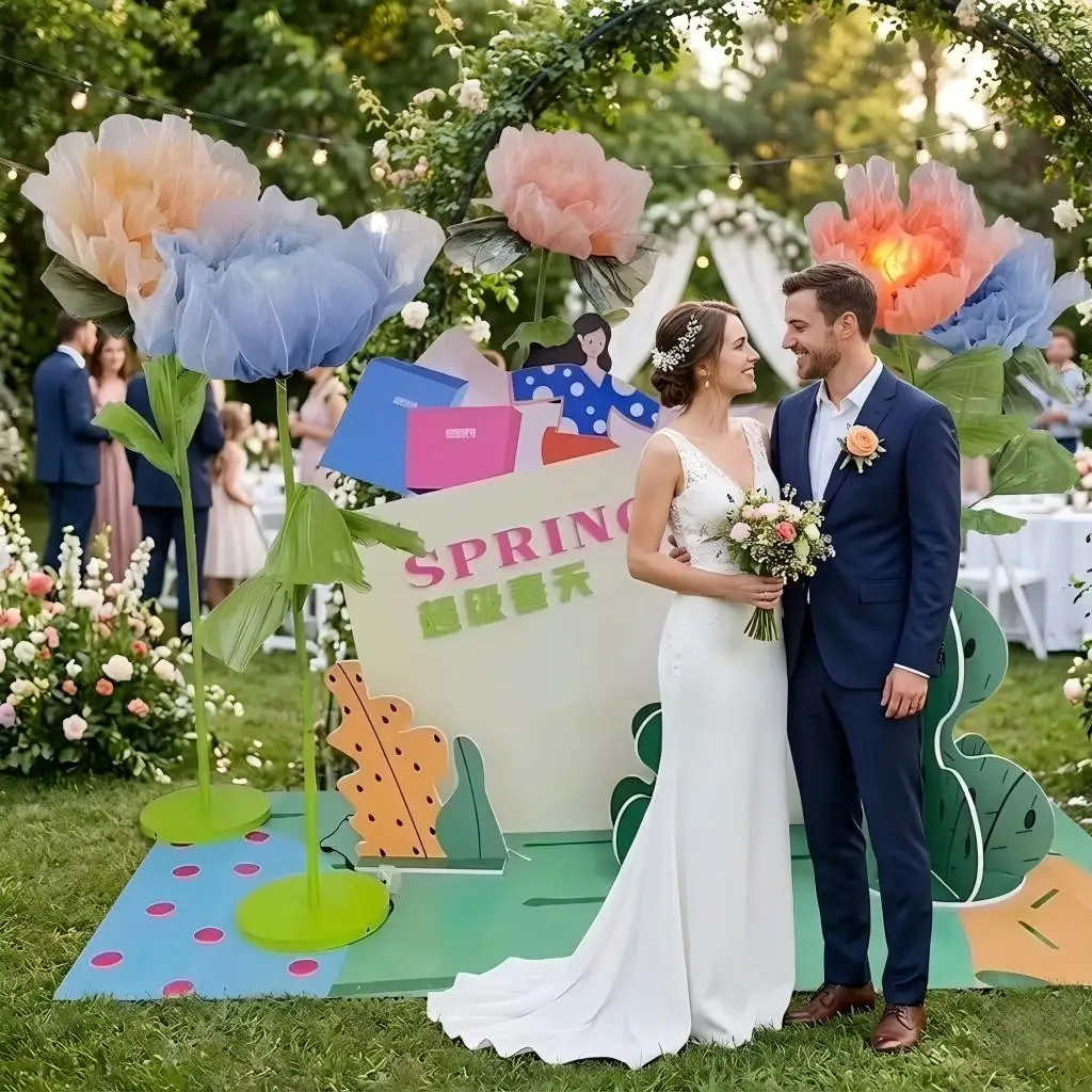 60/90cm Intelligent Automatic Opening Closing Giant Silk Peony Flowers, Mechanical Dynamic Blossom for Wedding Stage Road Lead,