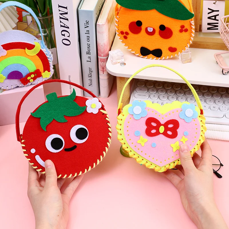 Kindergarten girls handmade handbag material bag children diy creative bag non-woven non-woven fabric