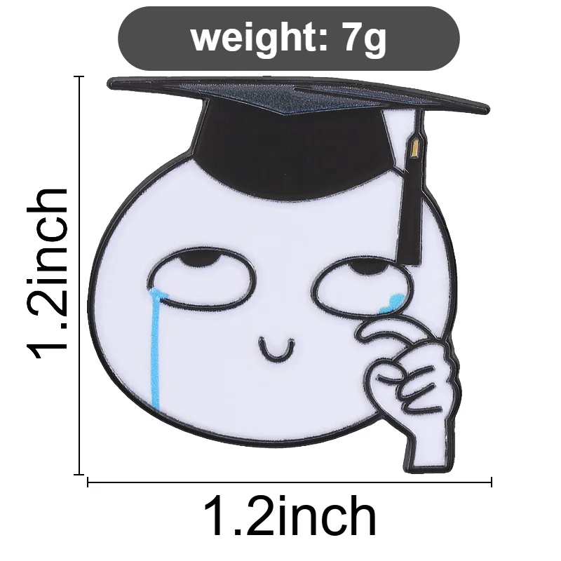 Energy 1% Degree 100% Cartoon Abschluss-Emaille-Pin: „Hire Me Before My Brain Forgets Everything“ Brosche – Abschluss-Schmuckgeschenke – Detail 4