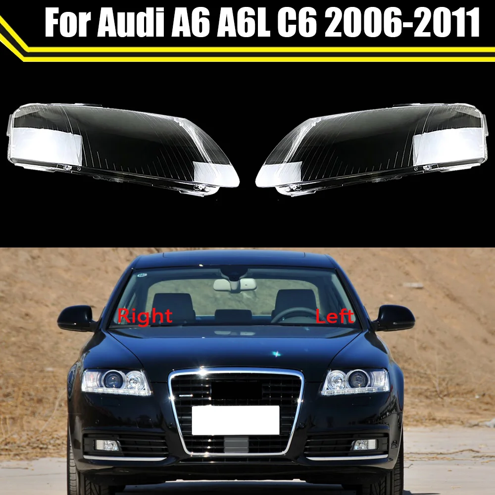 Reflektor samochodowy lampa szklane etui powłoki lampy osłona reflektora przezroczysty klosz dla Audi A6 A6L C6 2006 2007 2008 2009 2010 2011