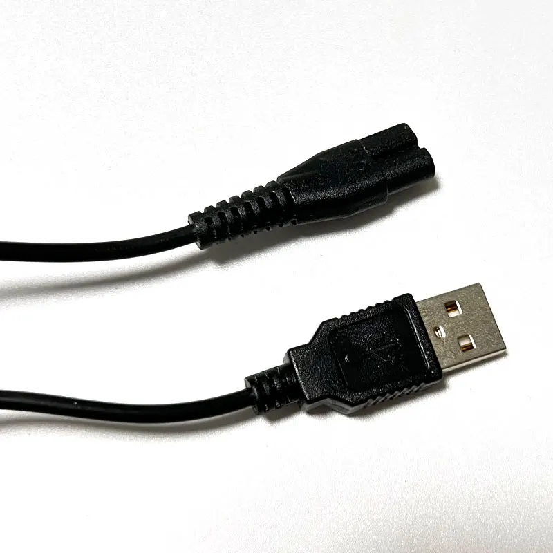 Cable cargador de 45cm Compatible con el cuidado de la afeitadora eléctrica, Cable de carga de repuesto, adaptador de fuente de alimentación