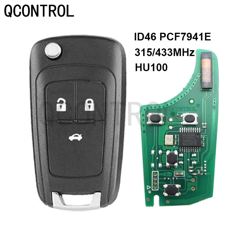 

QCONTROL 3 Button Remote Key Car Key Full Complete Key Fob ID46 Chip 315MHz 433MHz for Chevrolet Cruze Aveo Orlando