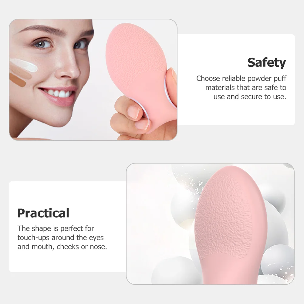 Comfortabele Make-Up Puff Cosmetisch Ei Handheld Duurzame Cosmetische Puff Herbruikbare Siliconen Poeder Puff Praktische Beginner Make-Up Tool