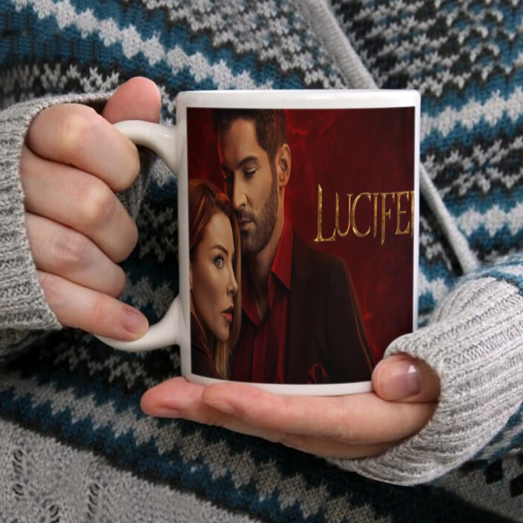 Lucifer Morningstar Crime Tom Ellis Ceramic Mug Cute Coffee Tea Milk Stave Mugs And Cups with Handle Novelty Gifts