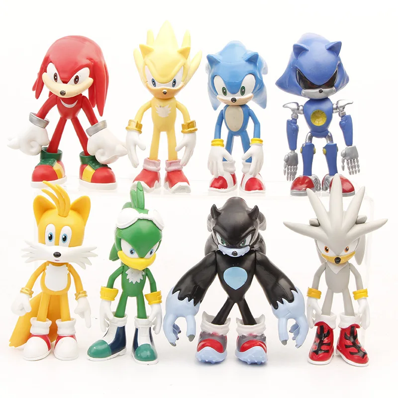 New Sonic Ultrasonic Mouse 10PCS PVC Statue Action Figurine Desk Collectible Anime Model Toys Figures Gift