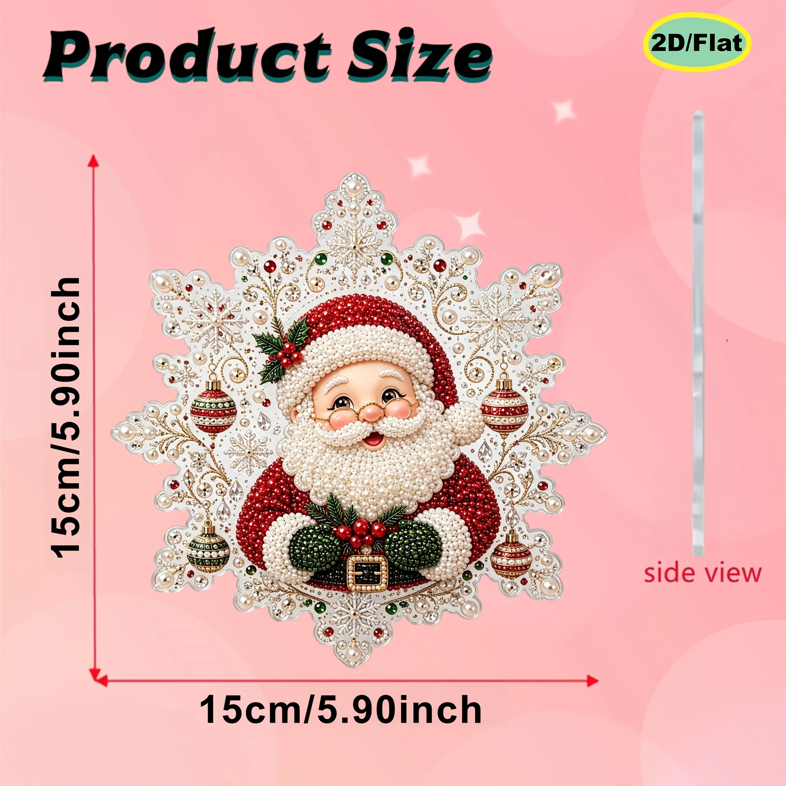 Perlen- und Diamant-Malerei DIY-Set, Weihnachtsanhänger Handarbeits-Set, kann als Heimdekoration verwendet werden, Feiertagszubehör – Detail 11