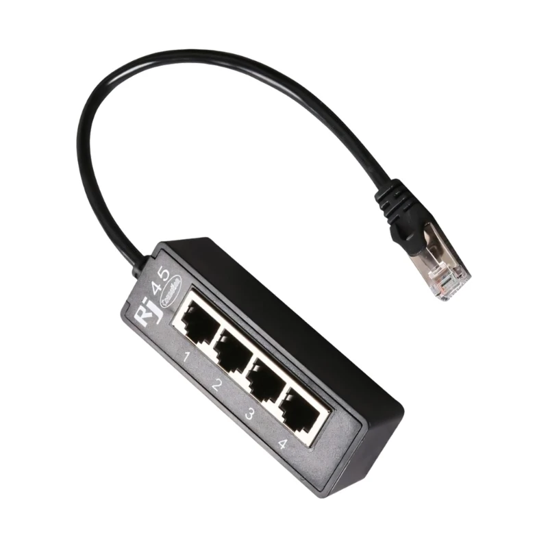CORA Line Expander for Home Office Cable Access, Desk Areas, Wall Outlet Sharing, Black Body