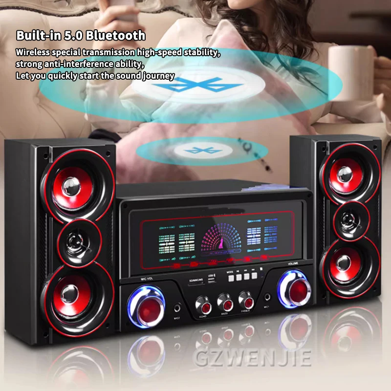 4 Inch Desktop Computer TV Bluetooth Speaker 2.1 Karaoke Home Computer Speaker Home KTV Music Center System Audio Set