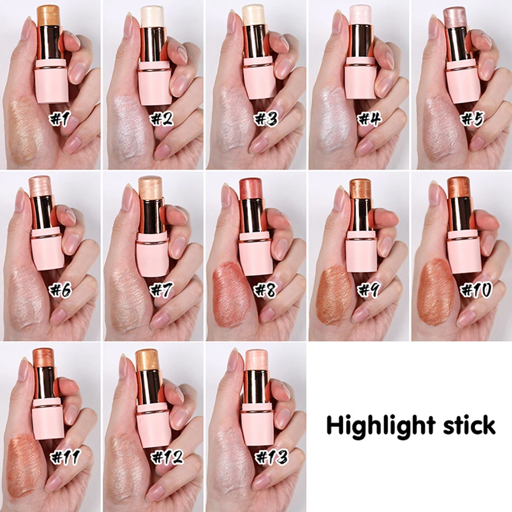 

Highlighter Stick Private Label Pink Tube Vegan Custom Logo Smudge-proof Long Lasting Brighten Waterproof Contour Makeup Bulk