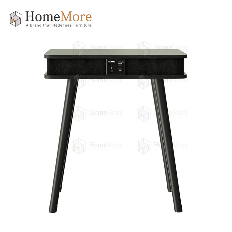 # Modern Nordic Convertible Square Wood Panel Coffee Table With Speaker And USB Charger